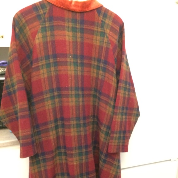 Rare Vintage 100% wool warm plaid M/L coat made in India - Picture 2 of 7